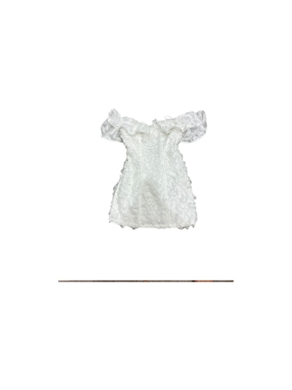 White Lace Off-Shoulder Mini Dress